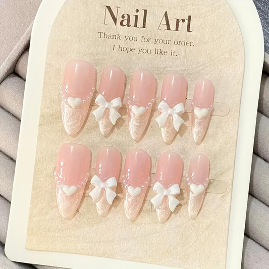French Pearl Press On Nails