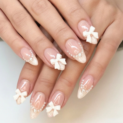 French Pearl Press On Nails