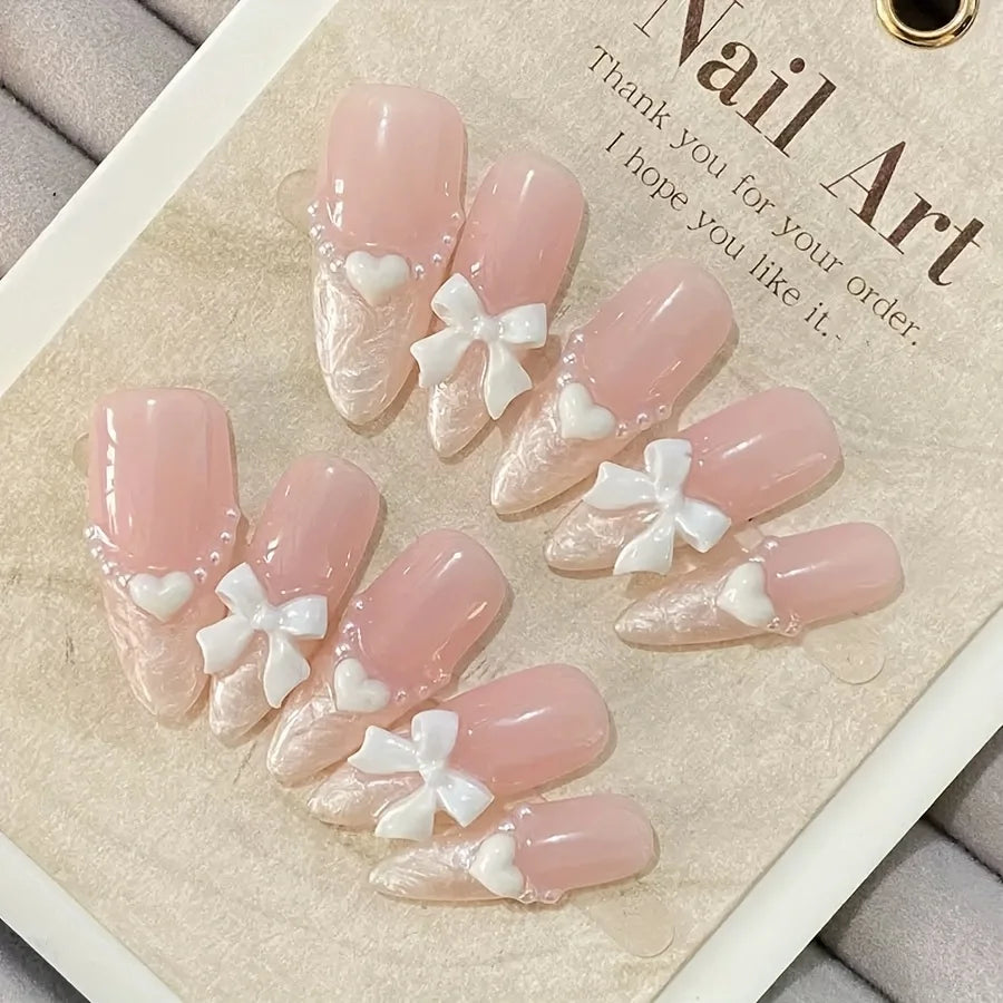 French Pearl Press On Nails